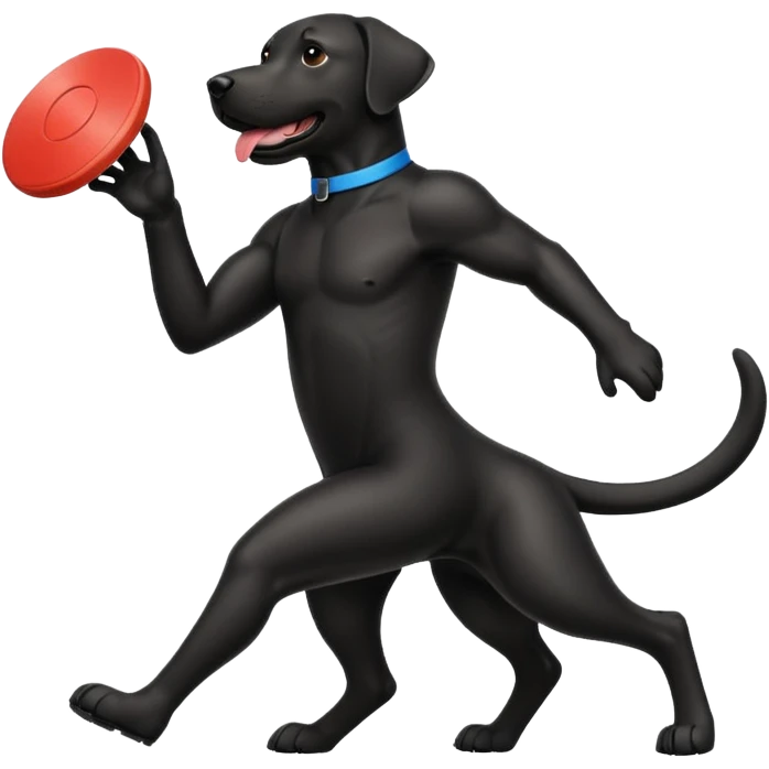 Black lab frisbee  emoji