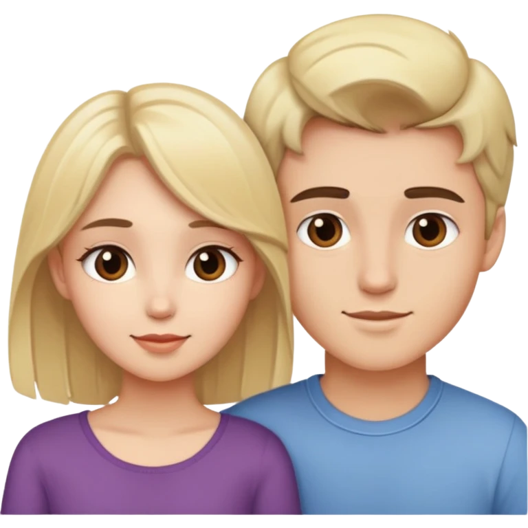 Brunette boy and blonde girl couple in love emoji