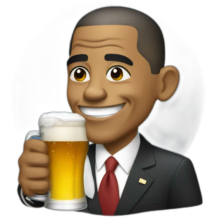 obama drinking beer emoji
