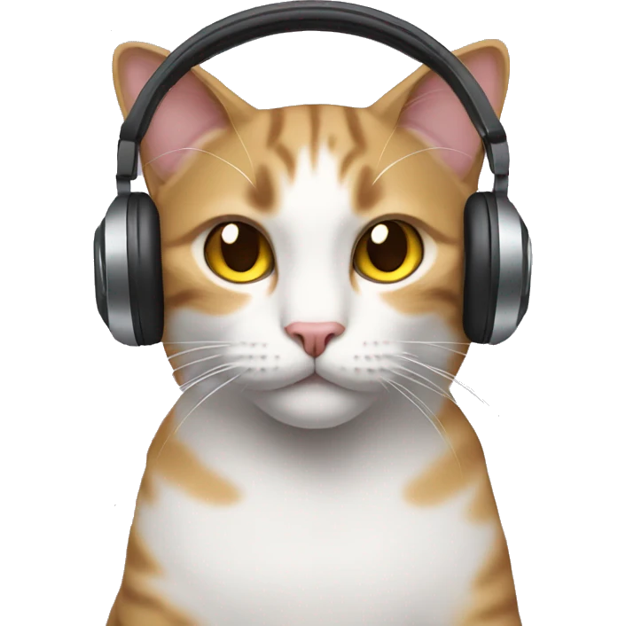 Cat wearing headphones emoji