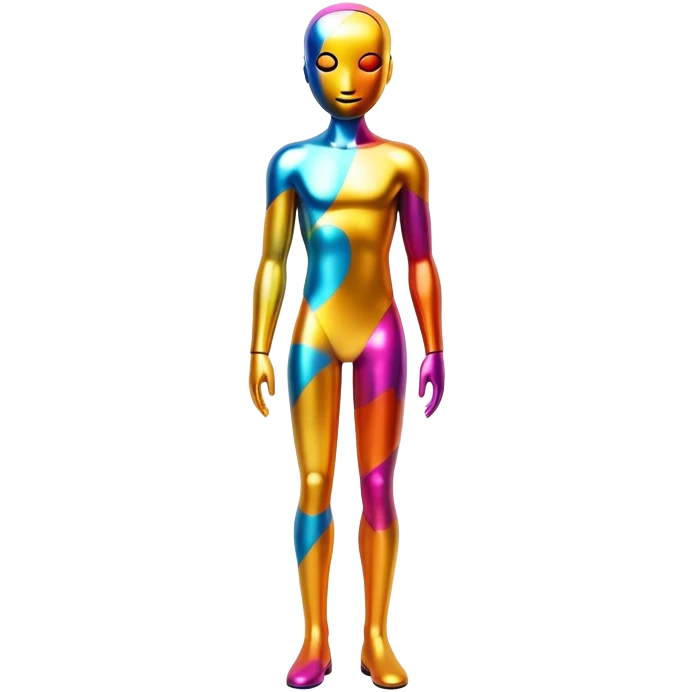 Abstract colorful Shiny La Creatura full body emoji