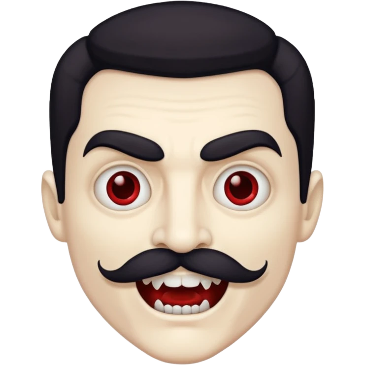 vampire with mustache with sharp teeth  emoji
