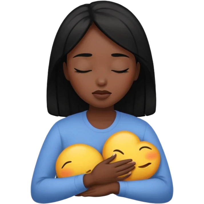 명상하는 검은긴생머리 여자 emoji