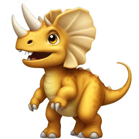 Cute Triceratops standing from the side emoji