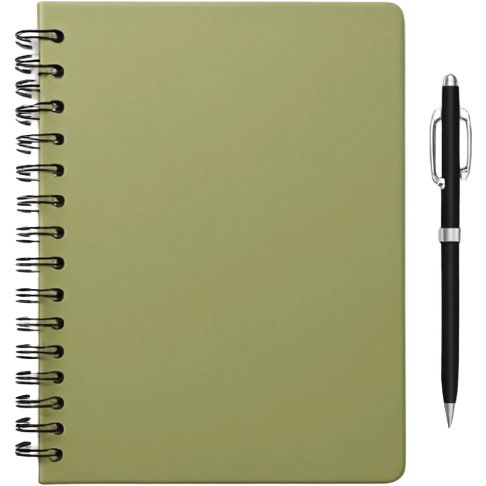 Pale olive Planner open notebook emoji