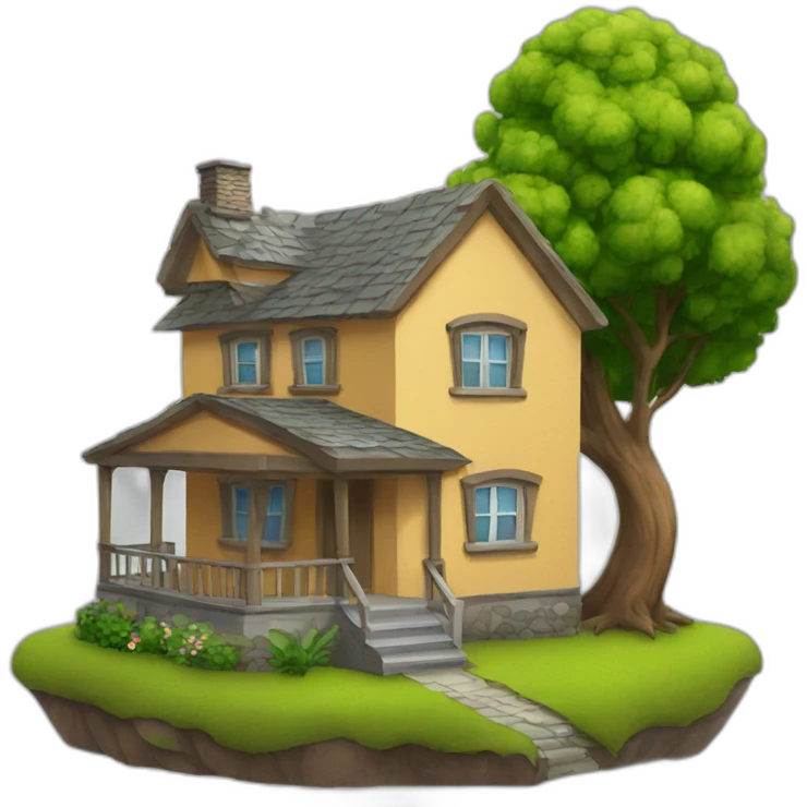 house and tree emoji