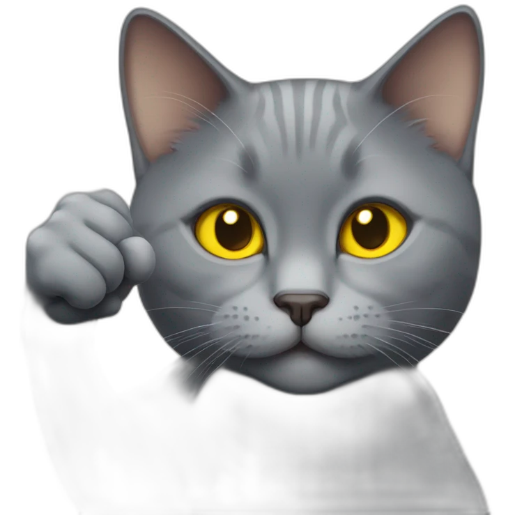 british short-hair cat with yellow eyes thumbs up emoji