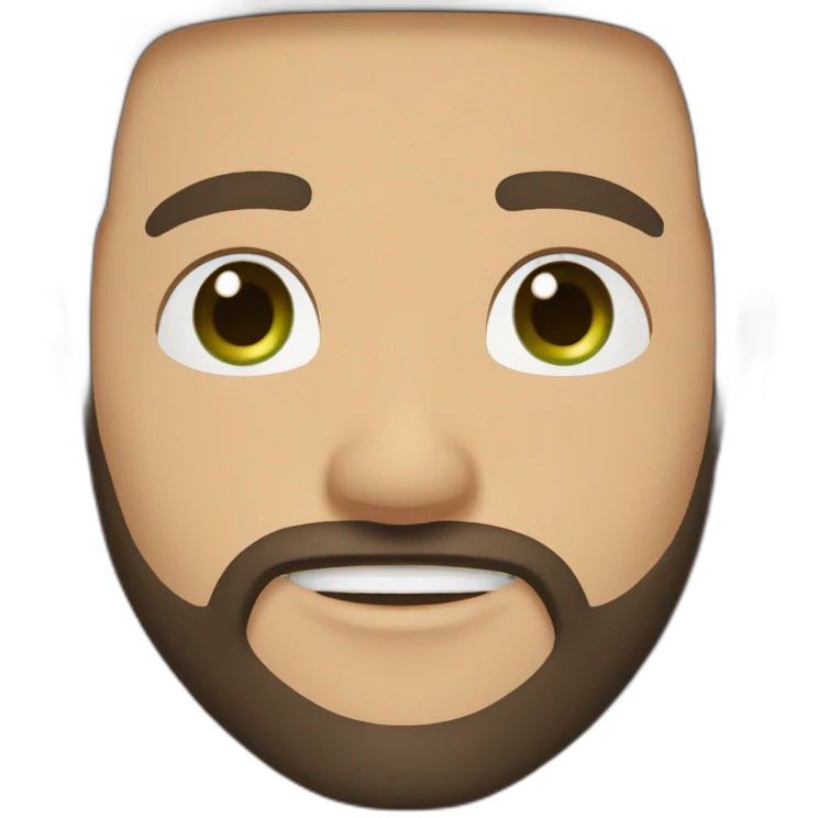 one white guy with dark brown longhair greeneye beard blacktshirt thumbup emoji