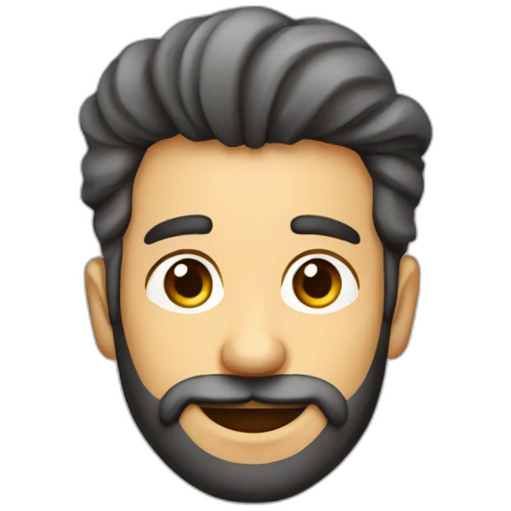 Feliz cumple hombre con barba sin pelo emoji
