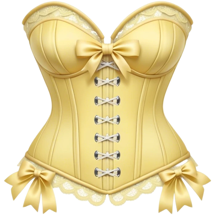 pastel yellow lace corset with bows emoji