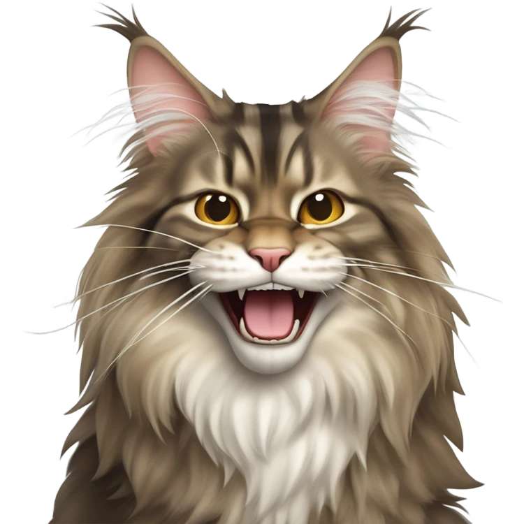yawning maine coon cat emoji