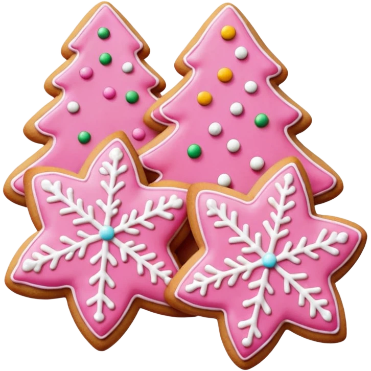 Natale rosa, biscotti estetico  emoji