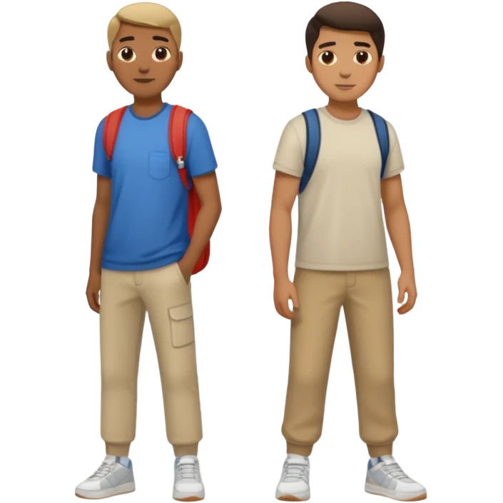 two people walking side by side, casual clothes, trainers emoji