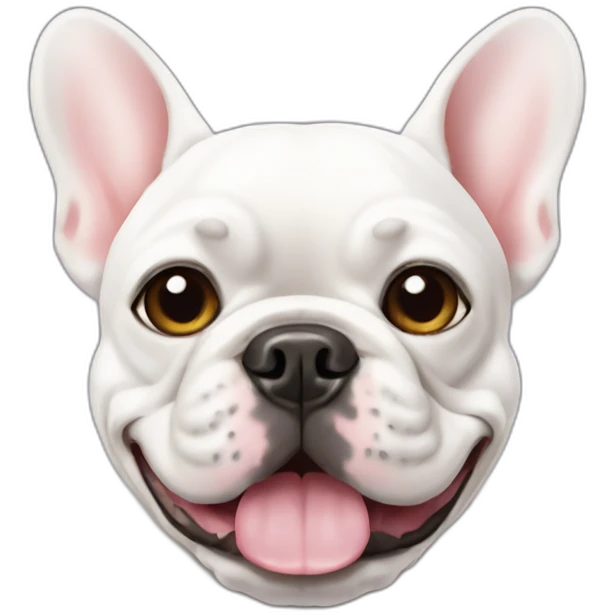 White FRENCH BULLDOg with manicure emoji