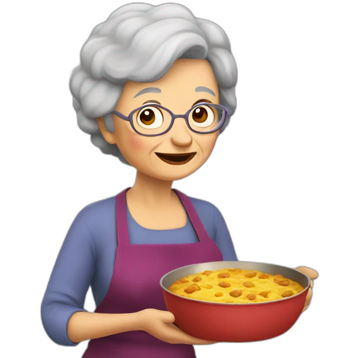 Granny coocking eat emoji