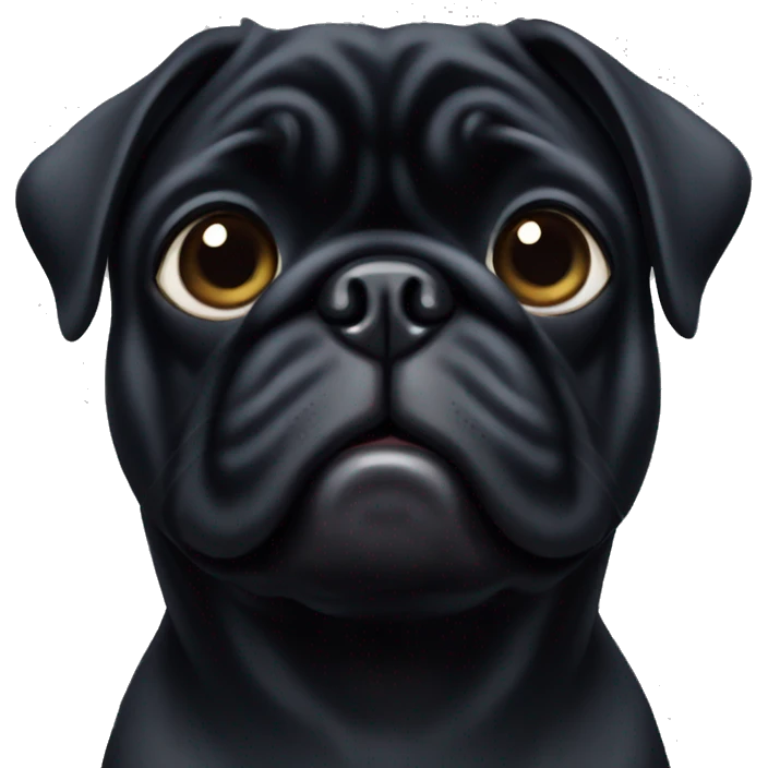 Black pug  emoji