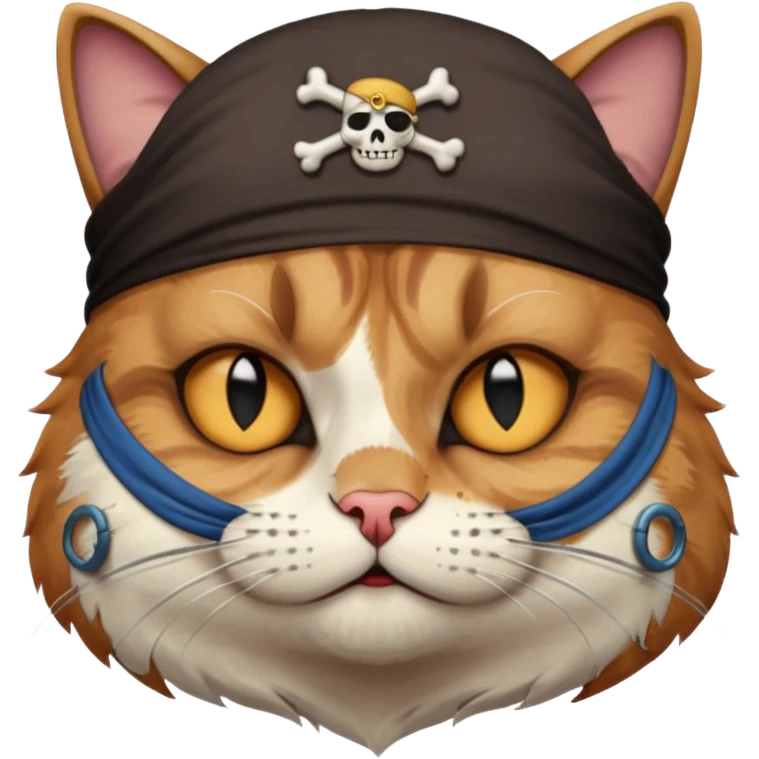 pirate cat with one closed eye emoji