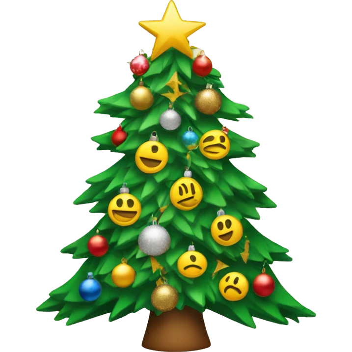Christmas tree with Bills decorations emoji