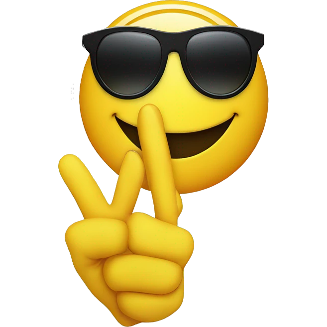 smiley face with sunglasses a finger guns emoji