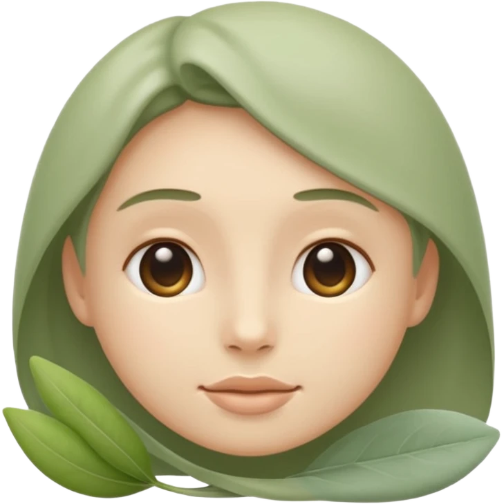 Minimal wellness emoji representing tighter skin and firmness,
subtle lifting effect, smooth contours, calm and natural,
no beauty or cosmetic symbols, soft sage green color palette emoji