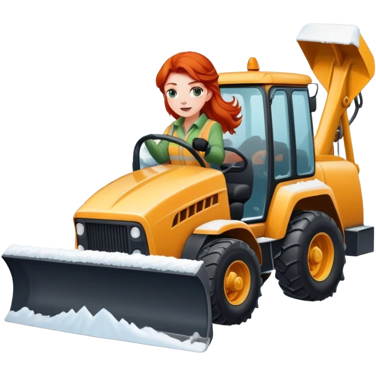  redheaded lady driving aSnowplow emoji
