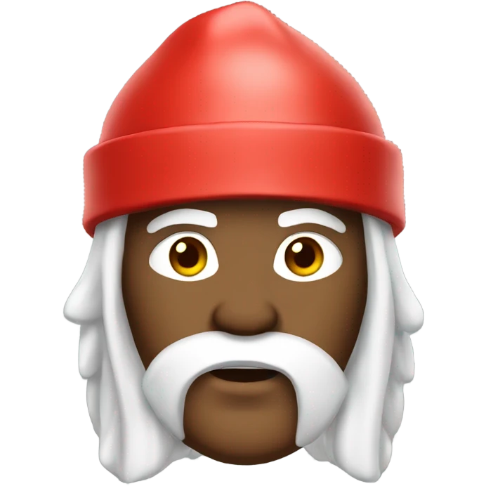 white spartan male wearing red santa hat emoji