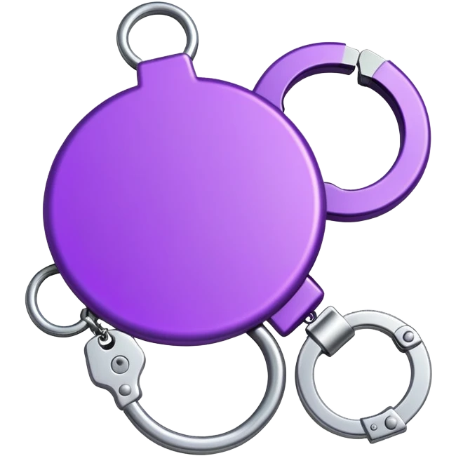 Generate an emoji for a purple-ish Google-Maps style map marker to be used in a safe-route mapping app. Inside the inner circle, add handcuffs emoji