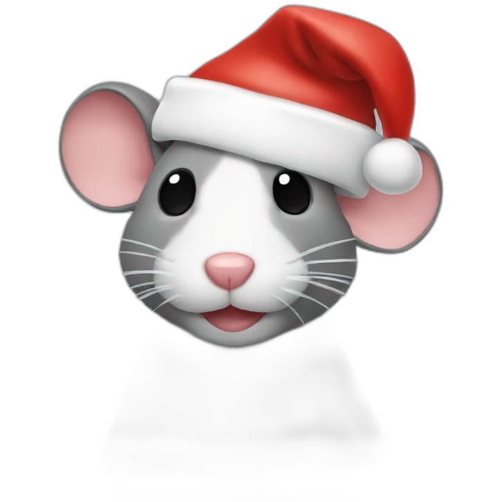 christmas rat with a santa hat emoji