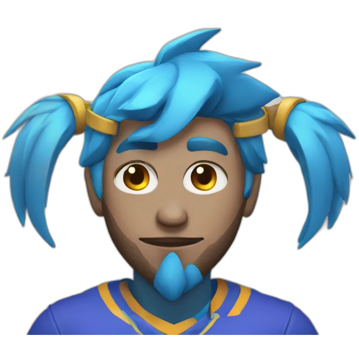 A guy wearing an esport gaming  blue shirt emoji