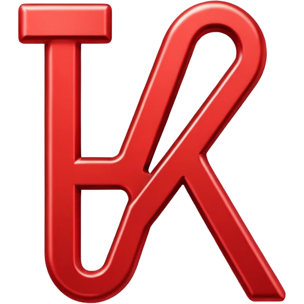 Red chain link logo in the shape of the letter K emoji