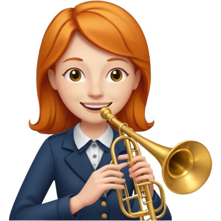 Ginger woman playing trombone emoji