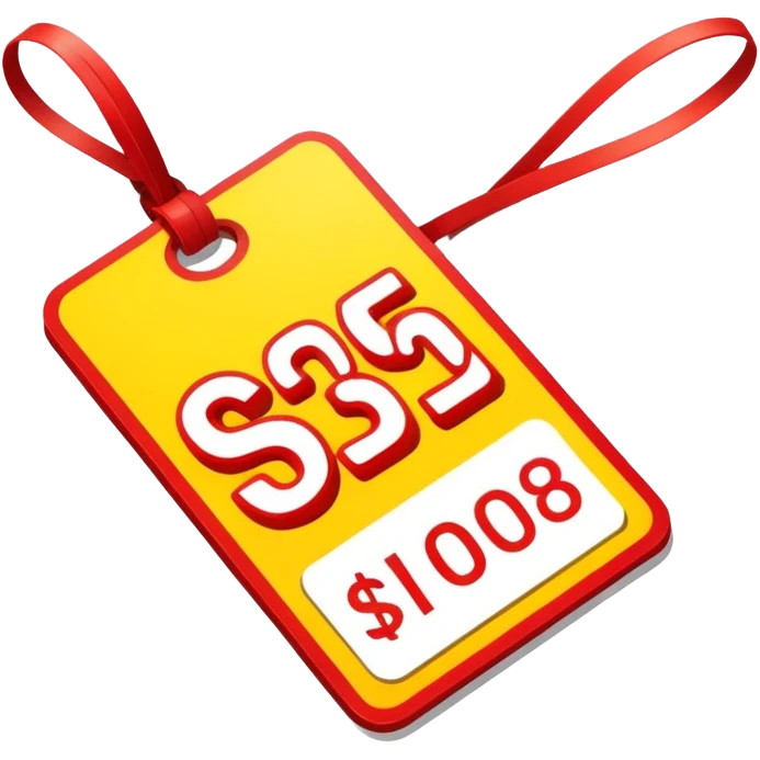 price tag with discount emoji