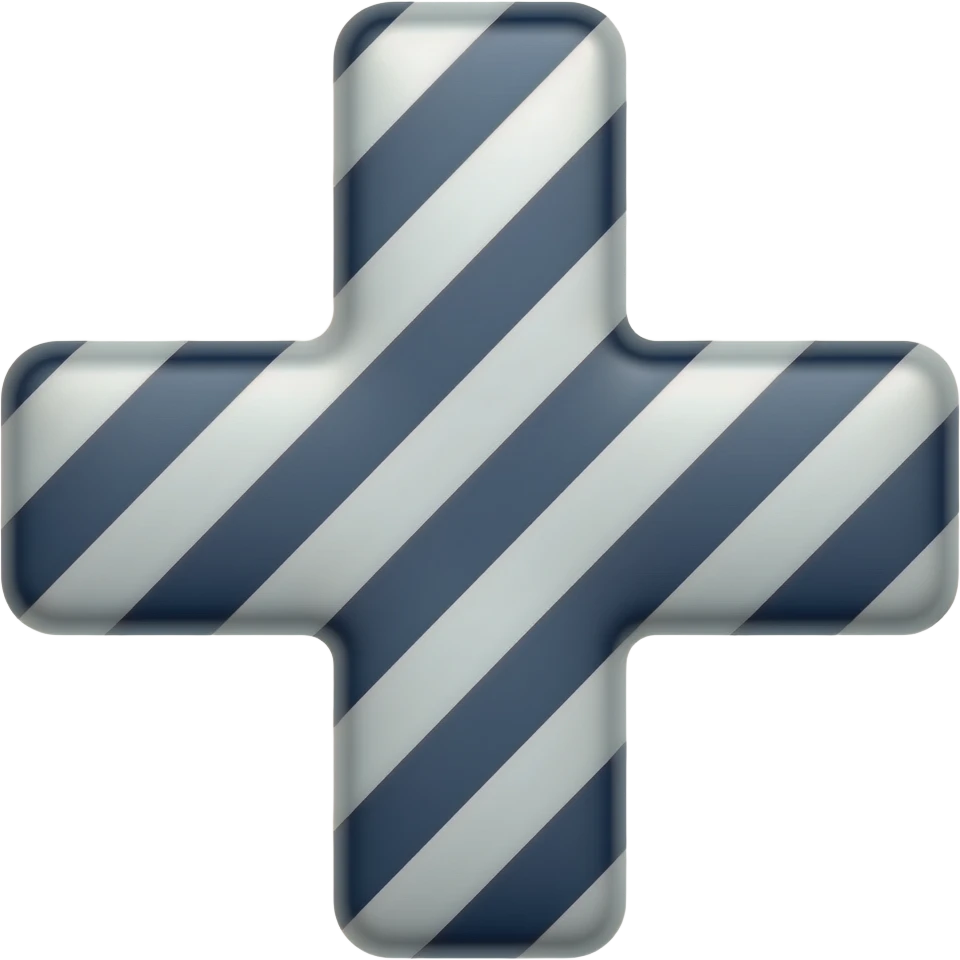 White and dark blue horizontal striped cross emoji