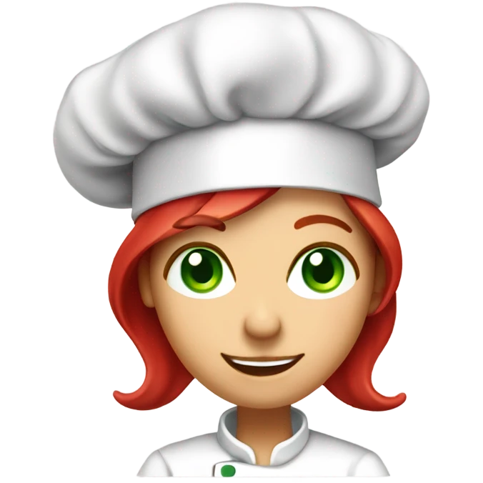 chef hate wearing thumbs up green eyes red haired female chef emoji