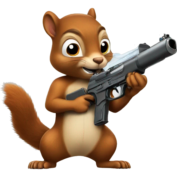 Squirrel with a gun emoji