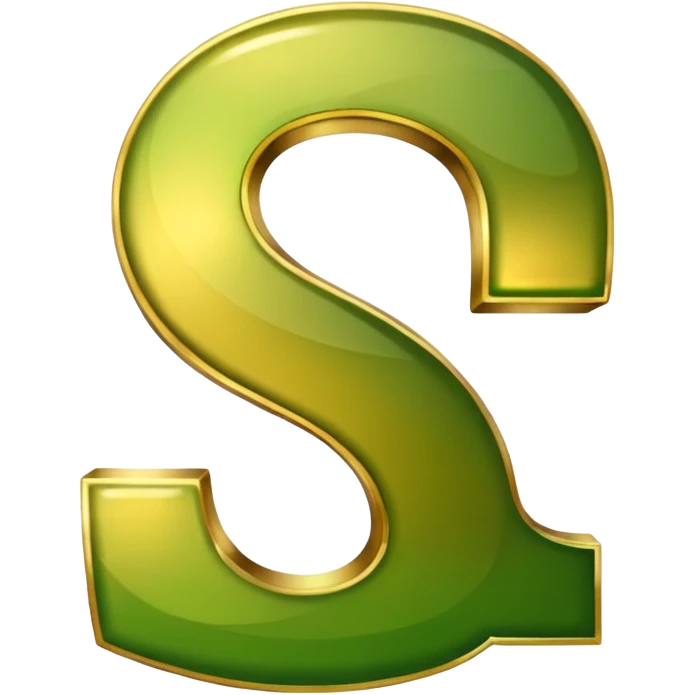 number four in golden and green shadows emoji