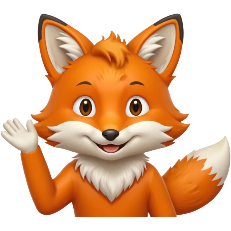 Diseña un Zorro saludando  emoji