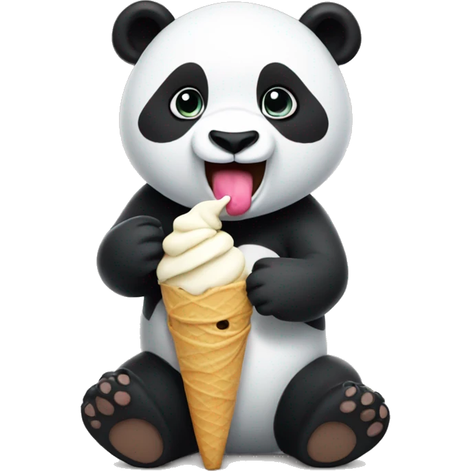 Panda eating ice cream emoji