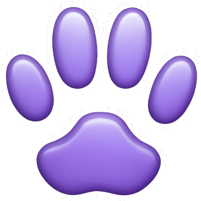 wolf paw light purple with claws full no hole in the middle emoji