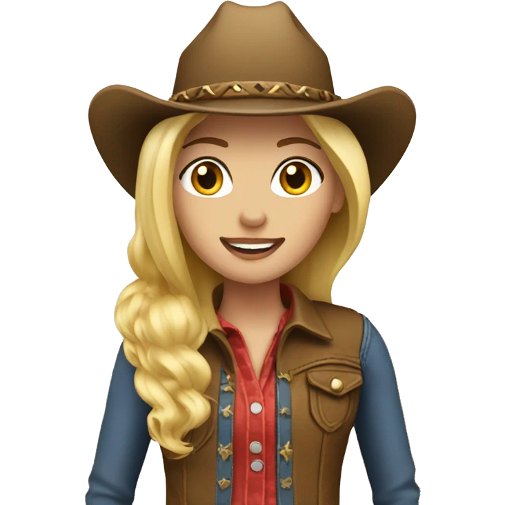 Blonde Cowgirl with a horse emoji