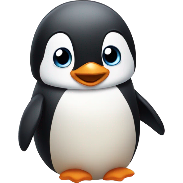 Blushing penguin  emoji