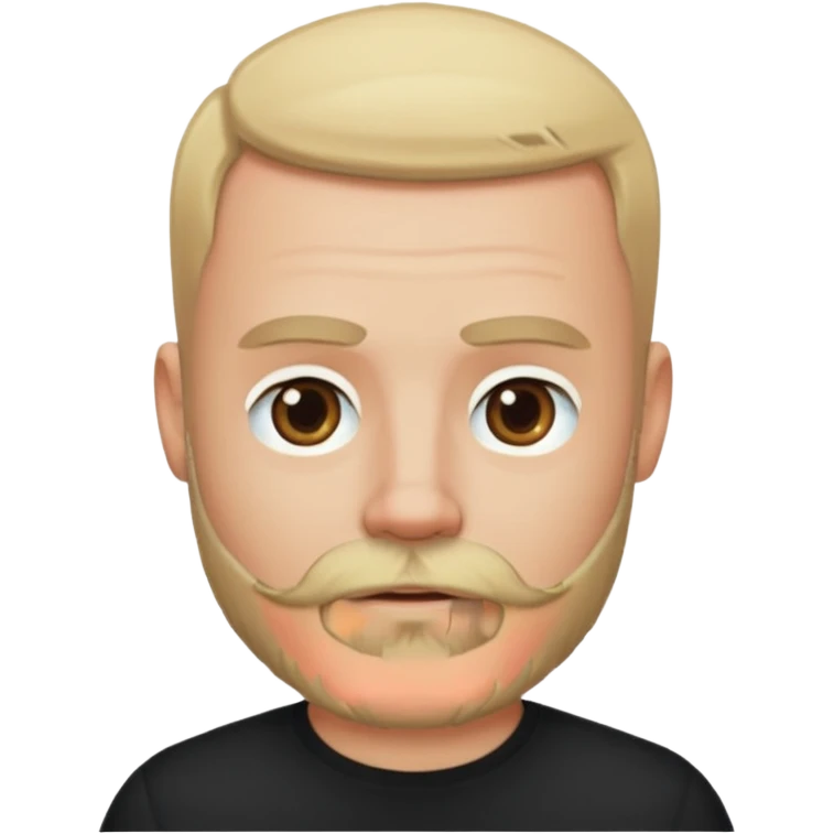 Bearded bald blonde man black shirt emoji