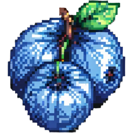pixelated blueberry fruit emoji