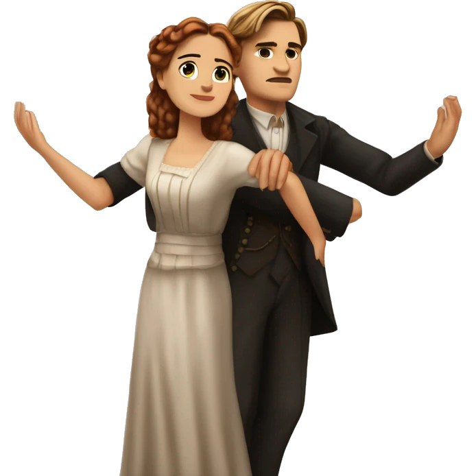 jack dawson and rose from titanic with t pose emoji