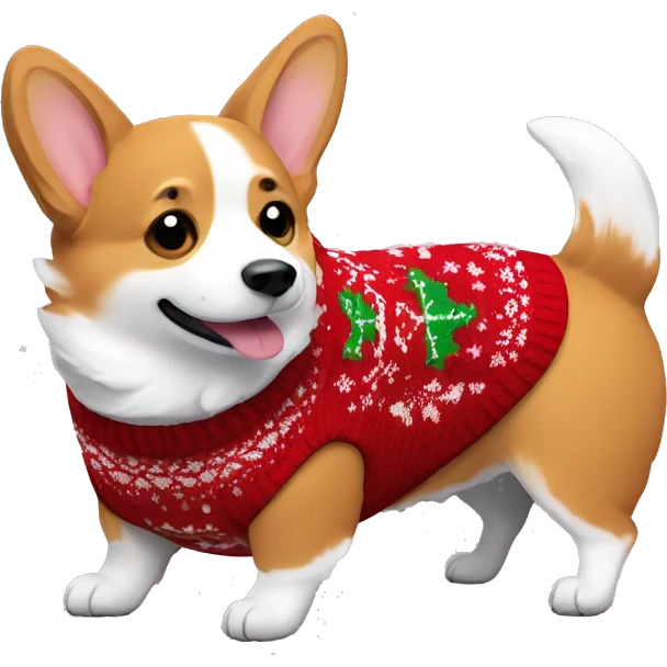 Corgi in Christmas sweater  emoji