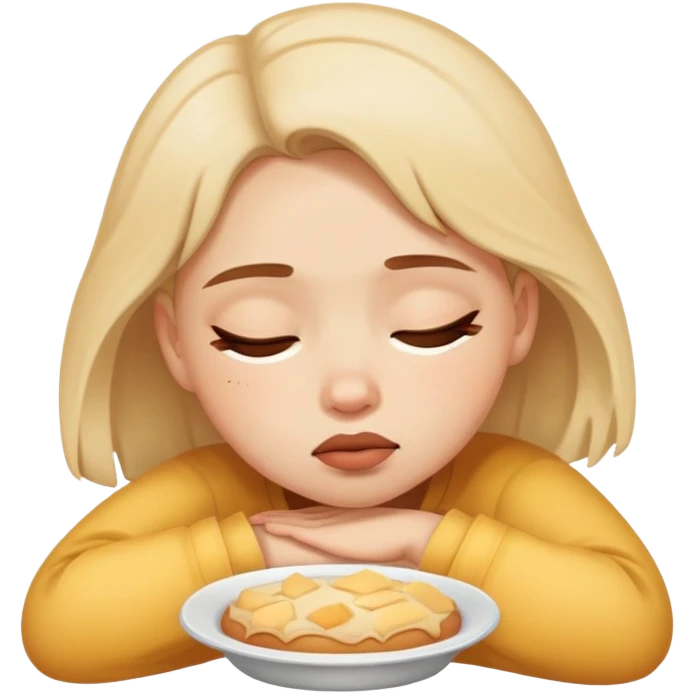 Girl sleepy from eating  emoji