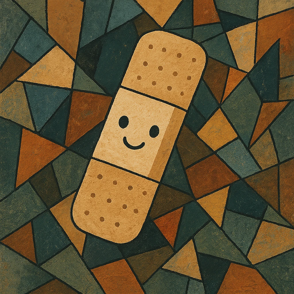 bandage, geometric, cute face emoji