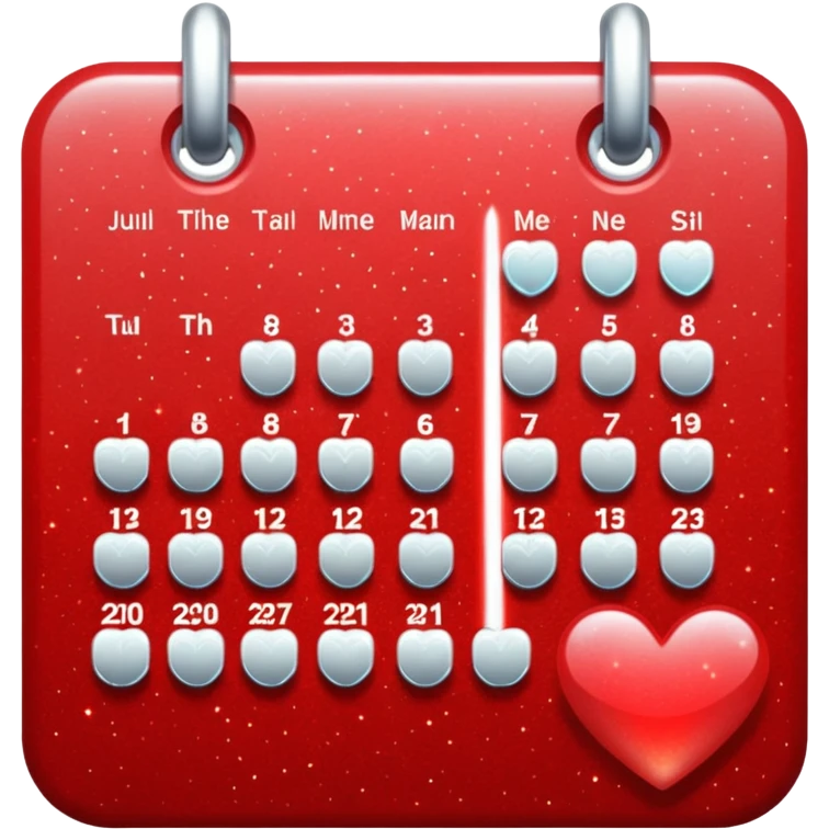 calendar with a sparkling heart emoji