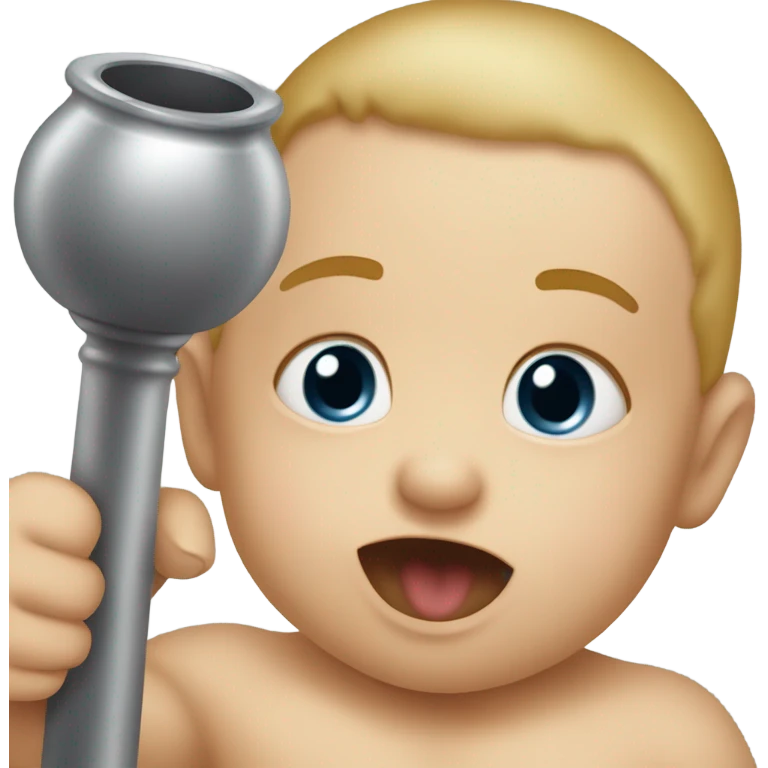 baby holding a plunger emoji