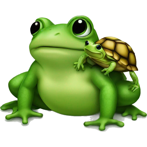 Frog and turtle in a club emoji